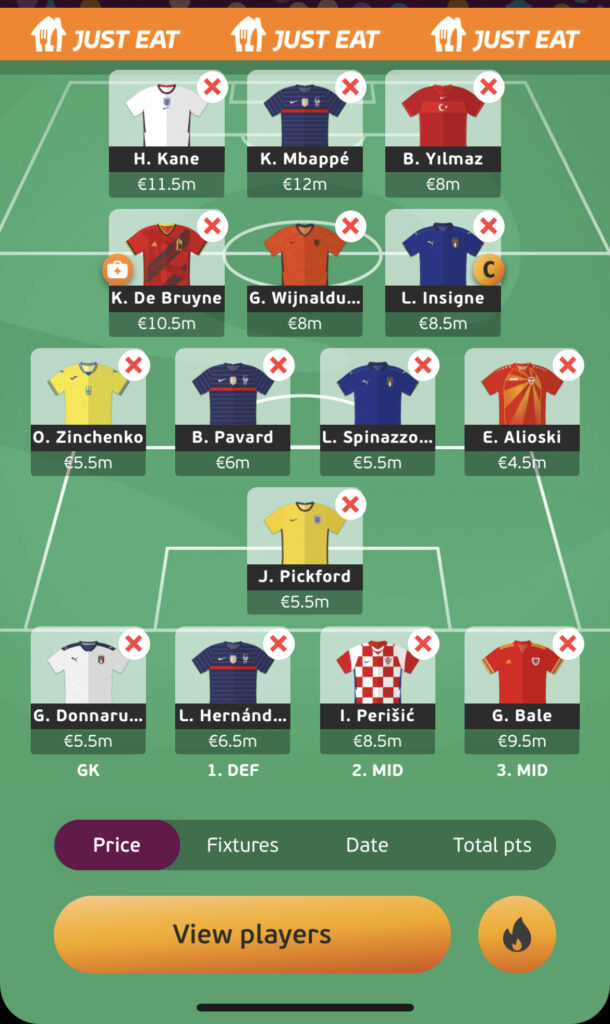 Euro Fantasy Matchday 2 Limitless Team