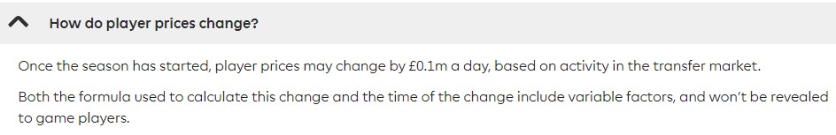 FPL price change explained