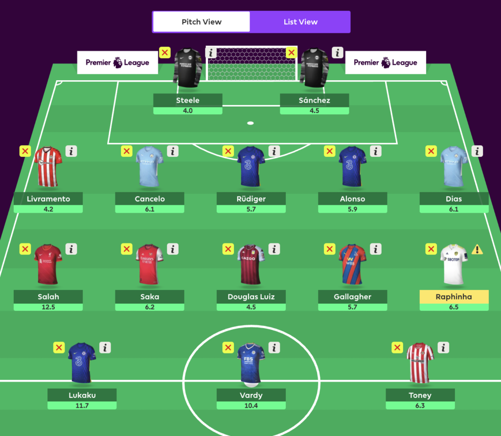 FPL GW7 Wildcard Draft one