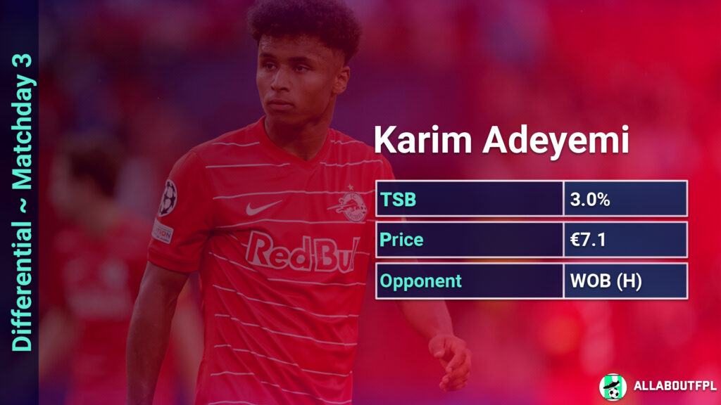 UCL Fantasy MD3 Differentials~Karim Adeyemi~RB Salzburg