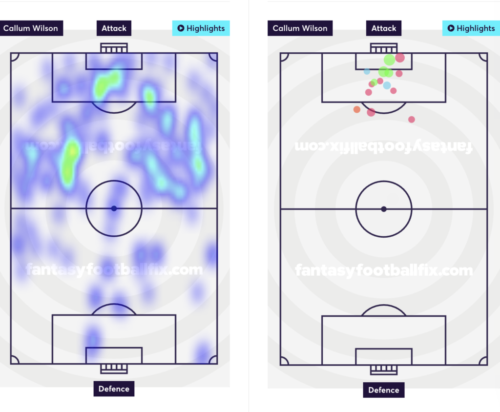 Callum Wilson heatmap