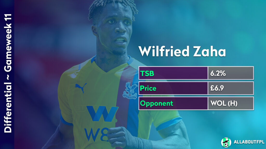 FPL GW11 Differential picks ~ Wilfried Zaha vs Wolves(H)