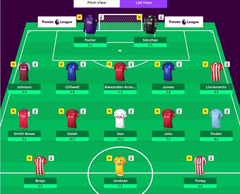 FPL GW11 transfer combination