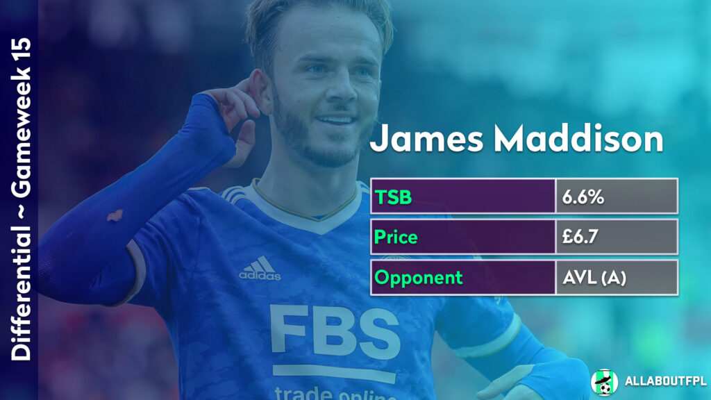FPL GW15 Differential Picks ~ James Maddison vs Aston Villa 