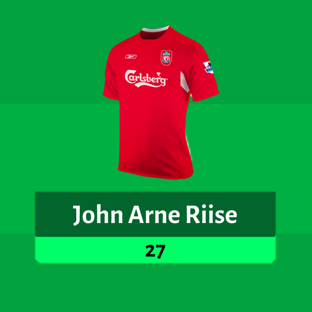 John Arne Riise vs WBA, 27 FPL points 2004-05 Season ~ most fpl points in a gameweek
