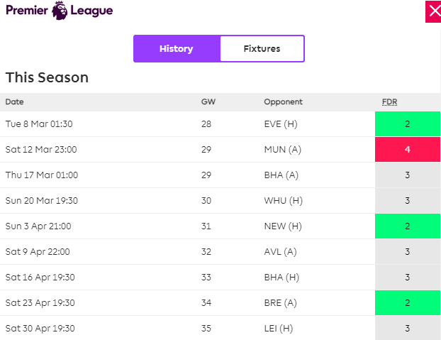Spurs' fixtures