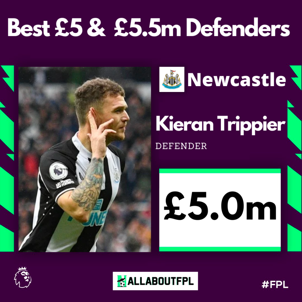 Best £5 & £5.5 Million FPL Defenders for the 2022/23 season ~ Kieran Trippier