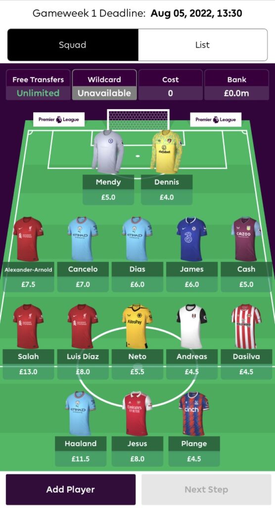 FPL Team Structure #2: Two Premiums for 2022/23 FPL Season
