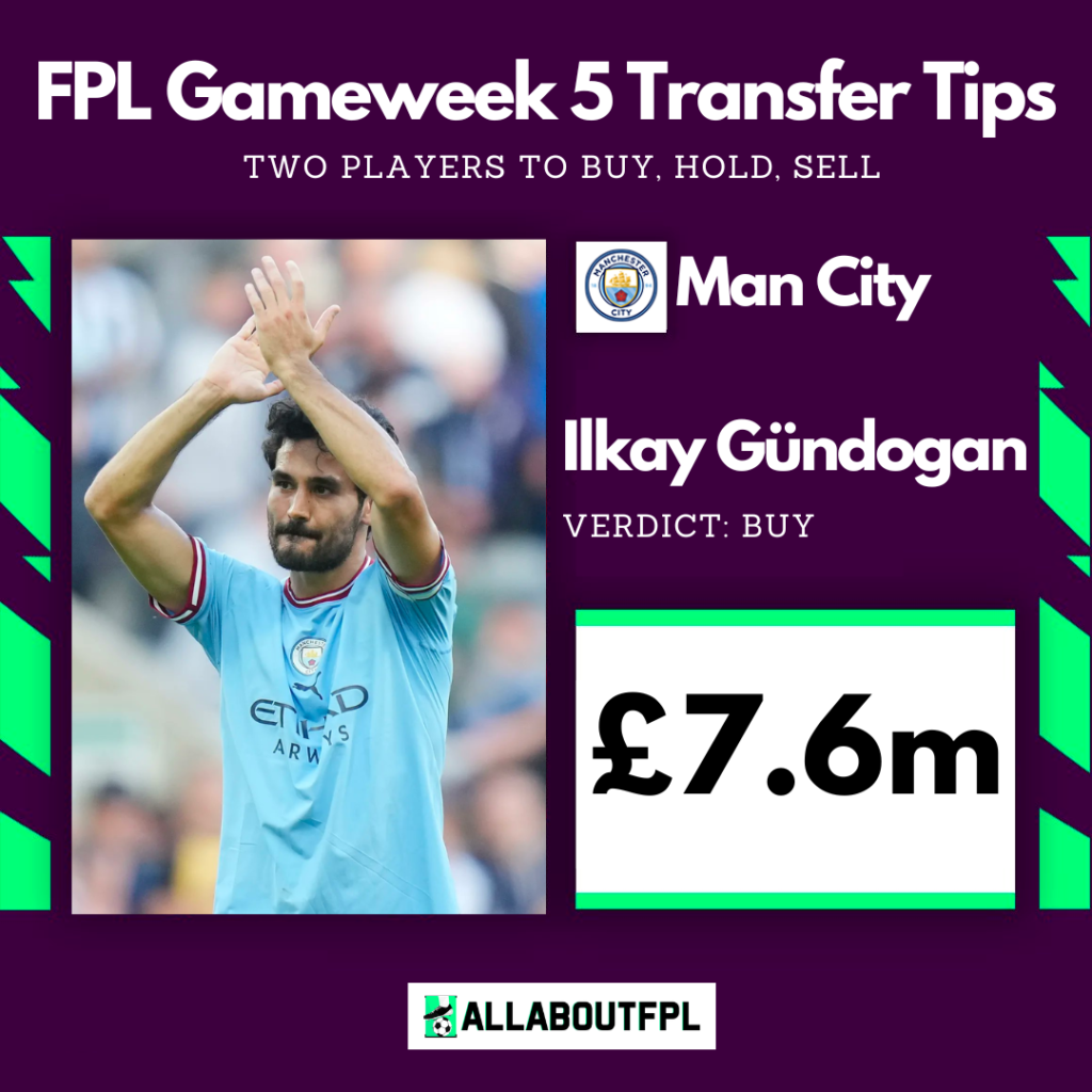 FPL Gameweek 5 Transfer Tips: Two players to BUY ~ Ilkay Gundogan