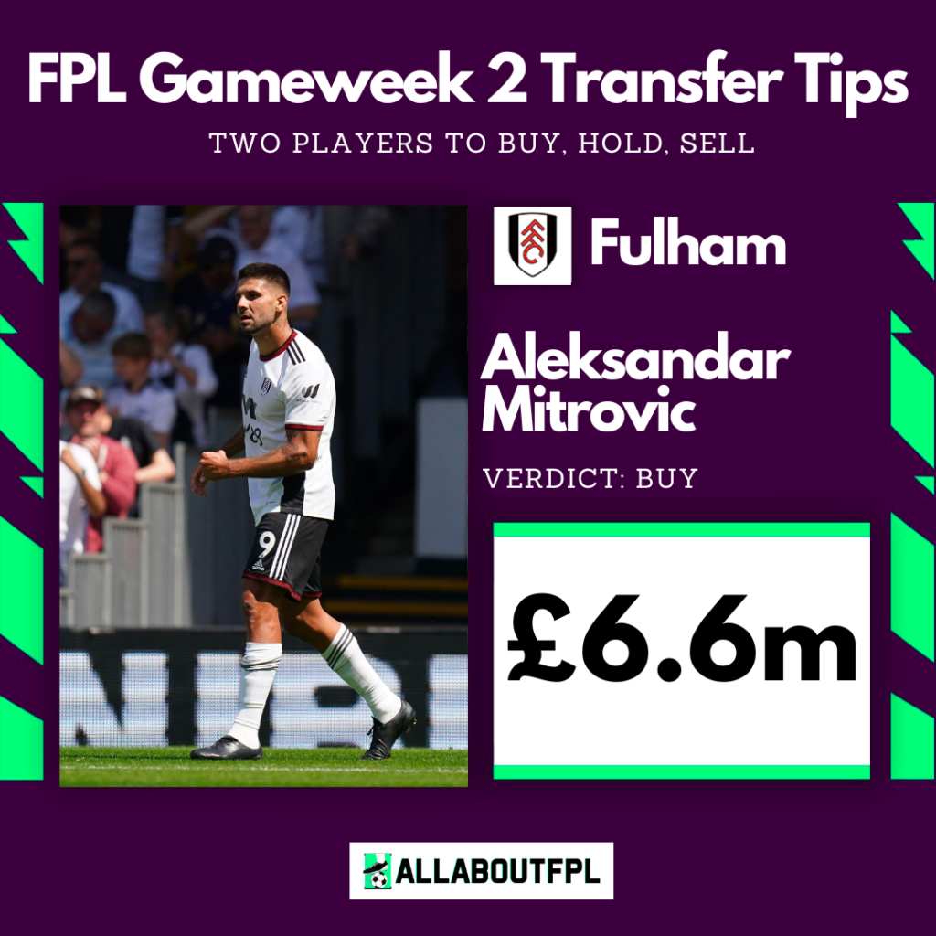 FPL Gameweek 2 Transfer Tips: Buy ~ Aleksandar Mitrovic