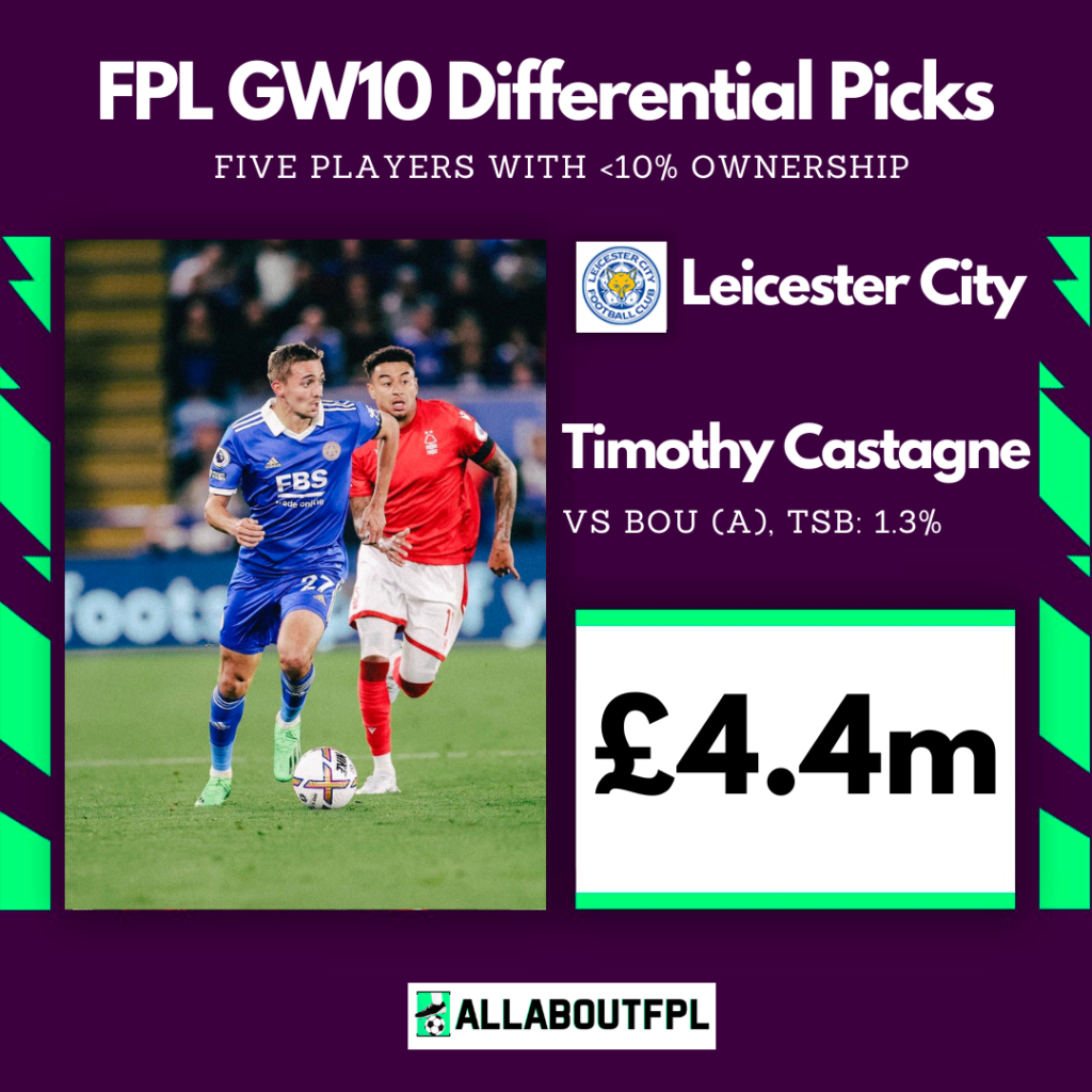 FPL GW10 Differential Picks ~ Timothy Castagne