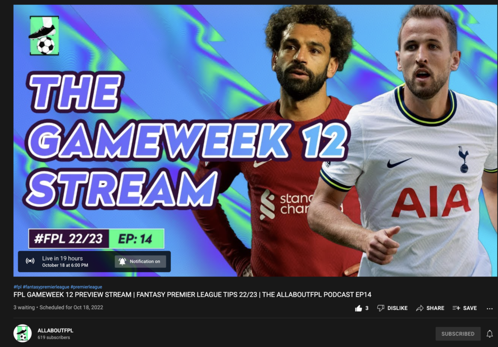 FPL GW12 Stream