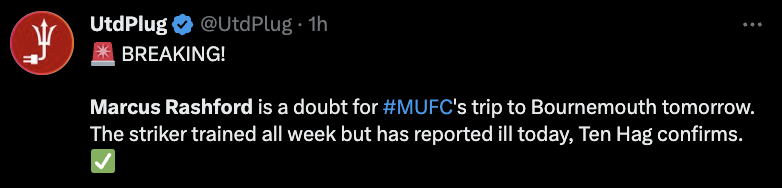Marcus Rashford update ahead of FPL DGW37