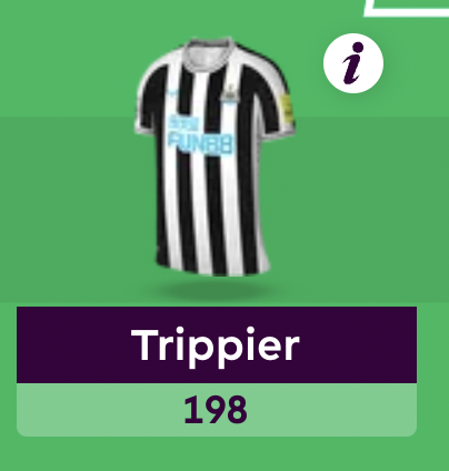 Trippier ~ 198 points ~ All time FPL Dream Team