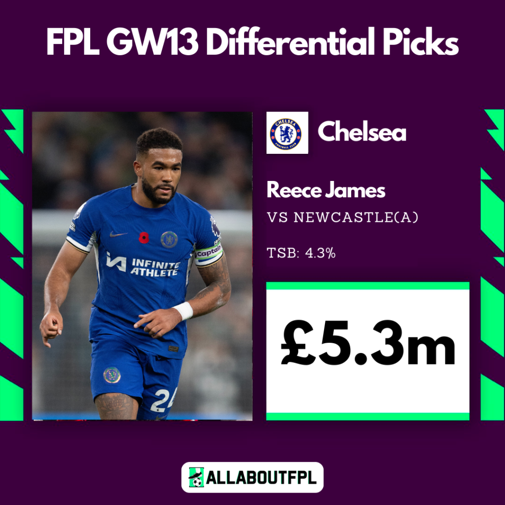 FPL GW13 Differential Picks- Reece James