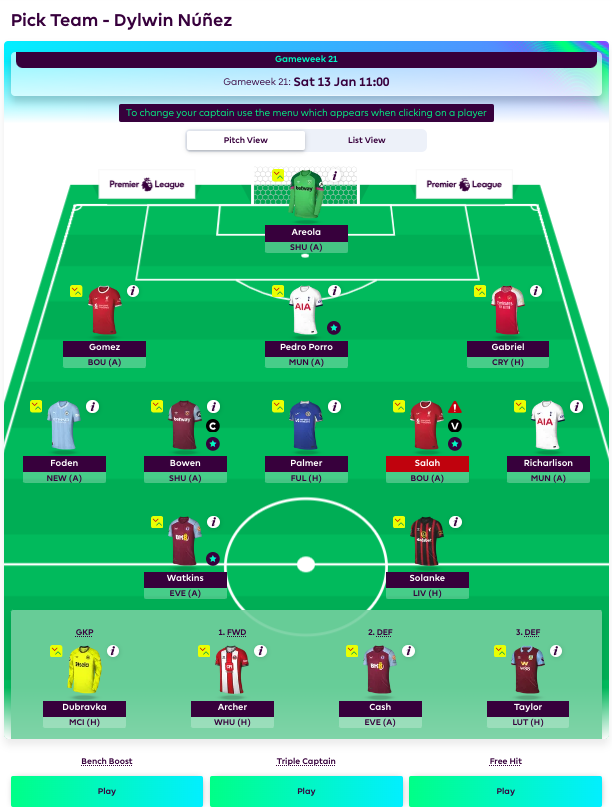 My plans for Replacing Salah & Son Ahead of FPL GW21