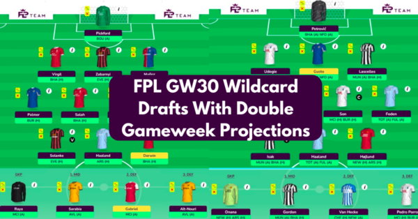 FPL GW30 Wildcard- Best Drafts with DGW Planning & Projections