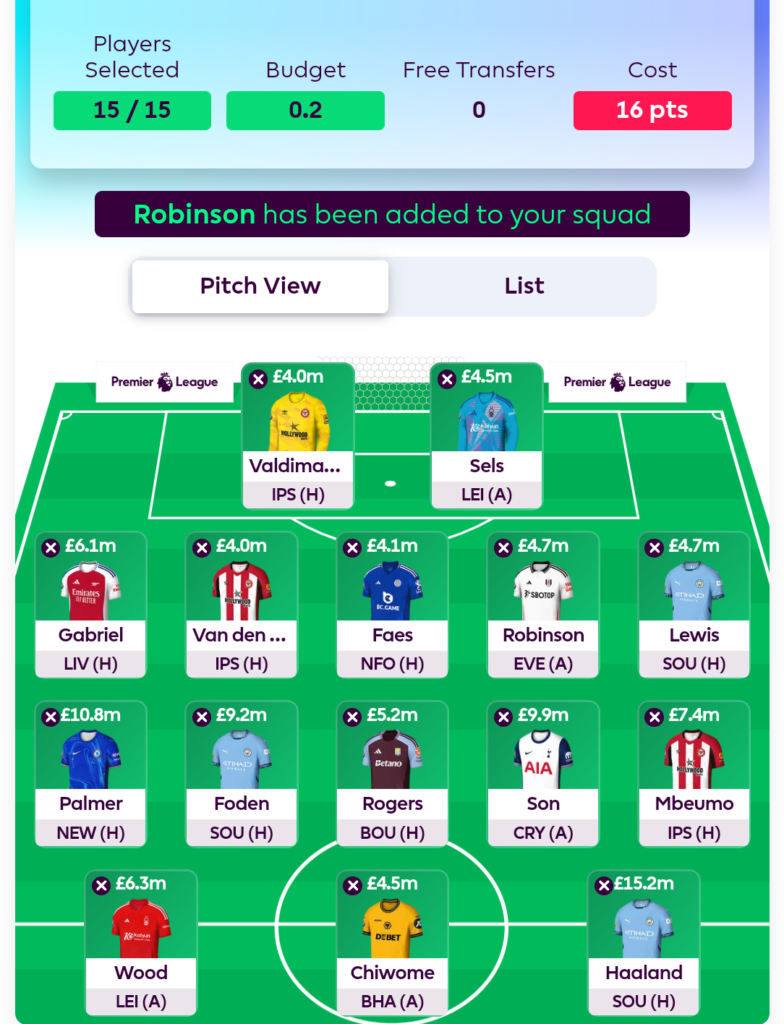 FPL GW9 Wildcard Draft 2