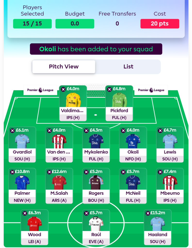 FPL GW9 Wildcard Draft 3