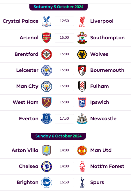 fpl gw7 fixtures