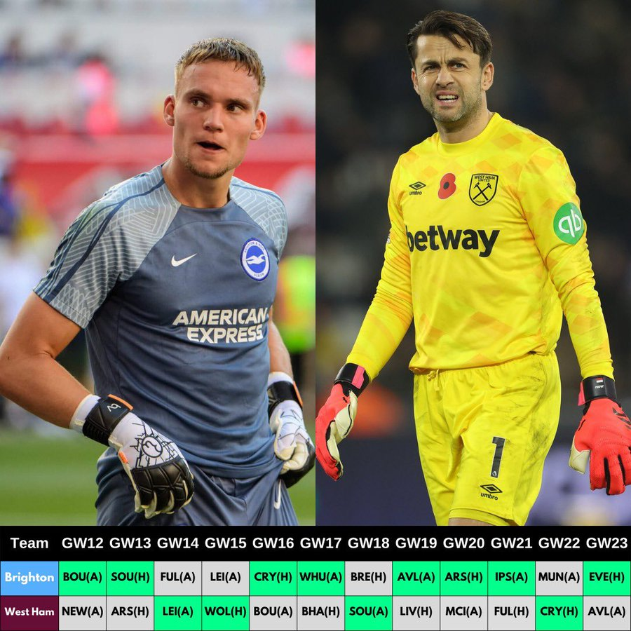 Players to Target on FPL GW12 Wildcard ~ Verbruggen & Fabianski