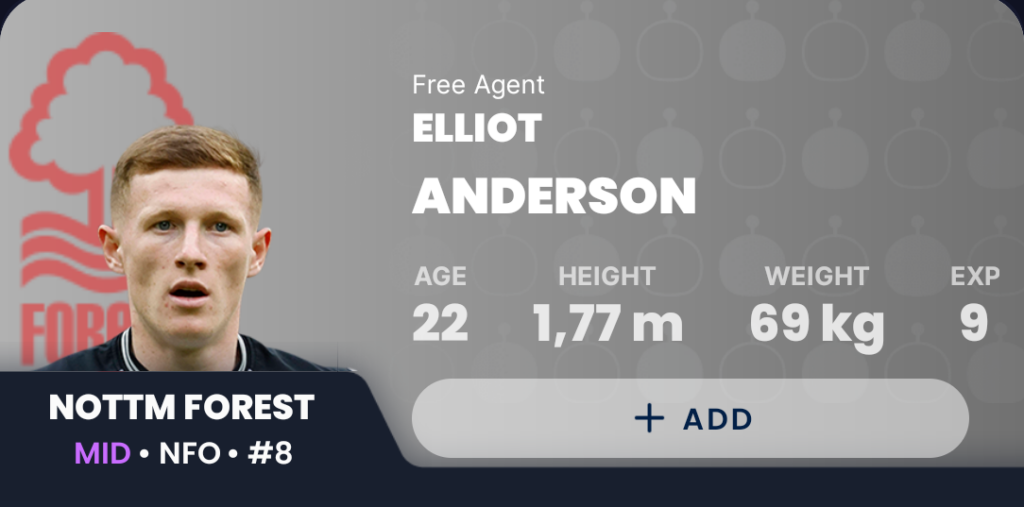 Draft Fantasy GW17- Elliot Anderson