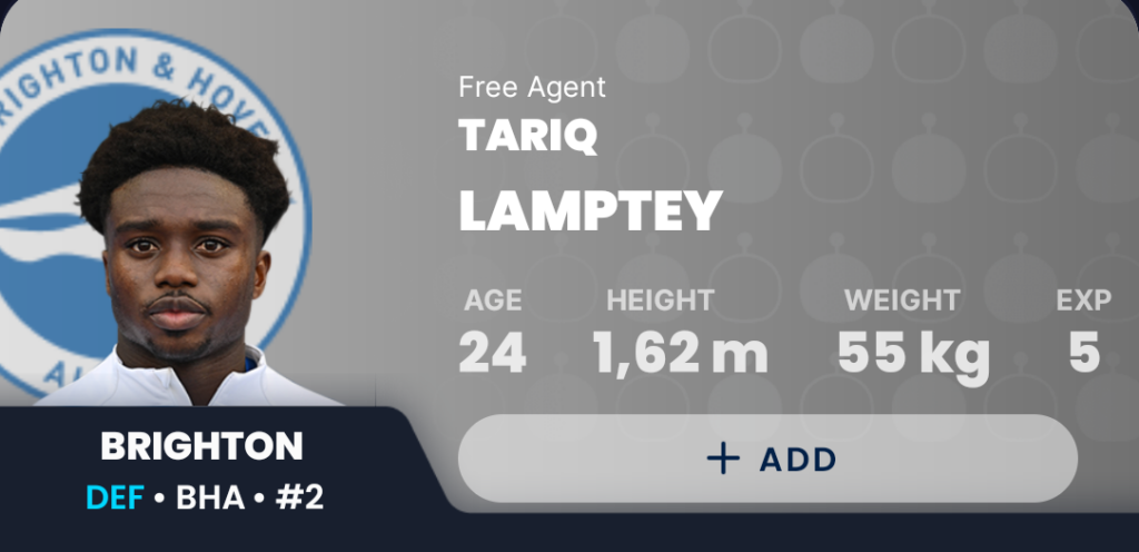 Sleeper GW26 Draft Fantasy- Lamptey