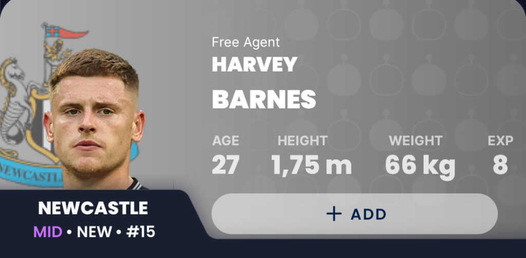 GW30 Draft Fantasy- Harvey Barnes