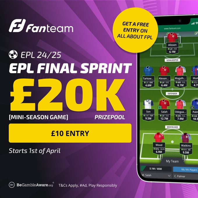 FanTeam PL Final Sprint Mini Season Game Prize Pool