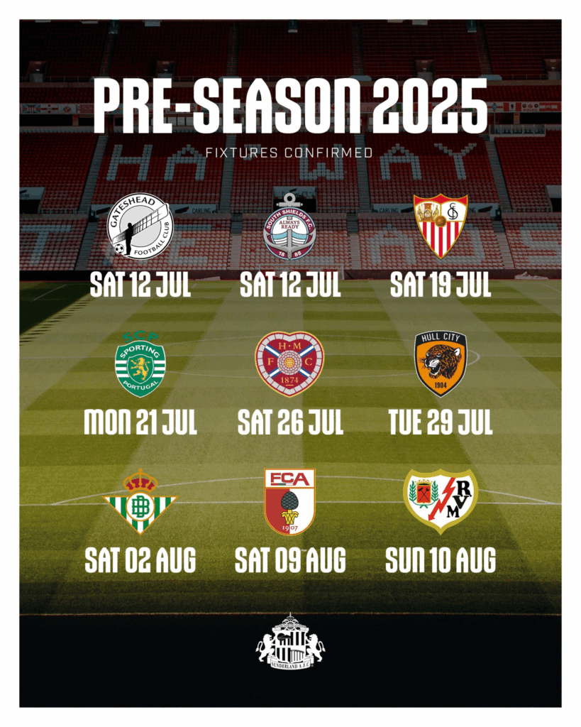 Sunderland - Pre Season Friendlies - 2025/26 Season 
