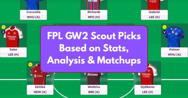 FPL GW2 Scout Picks Based on Stats, Analysis and Matchups