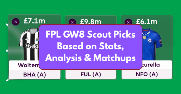 FPL GW8 Scout Picks Based on Stats, Analysis and Matchups